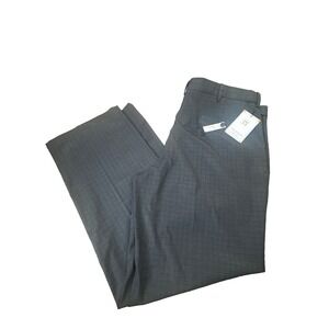 J.M. Haggar Mens Joe Classic Fit Heather Plaid Suit Pants Midnight 42x32 HY00273